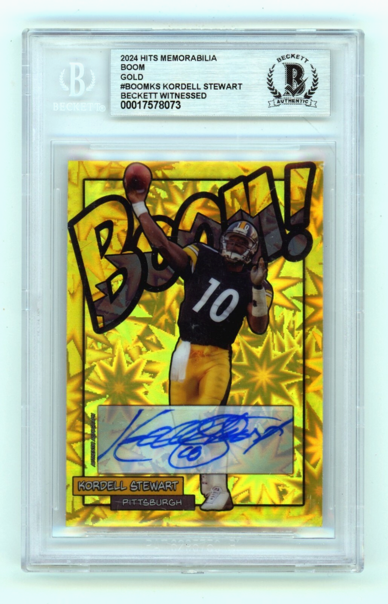 Kordell Stewart 2024 Hits Memorabilia BOOM Gold /10 Signed BGS BAS Auto