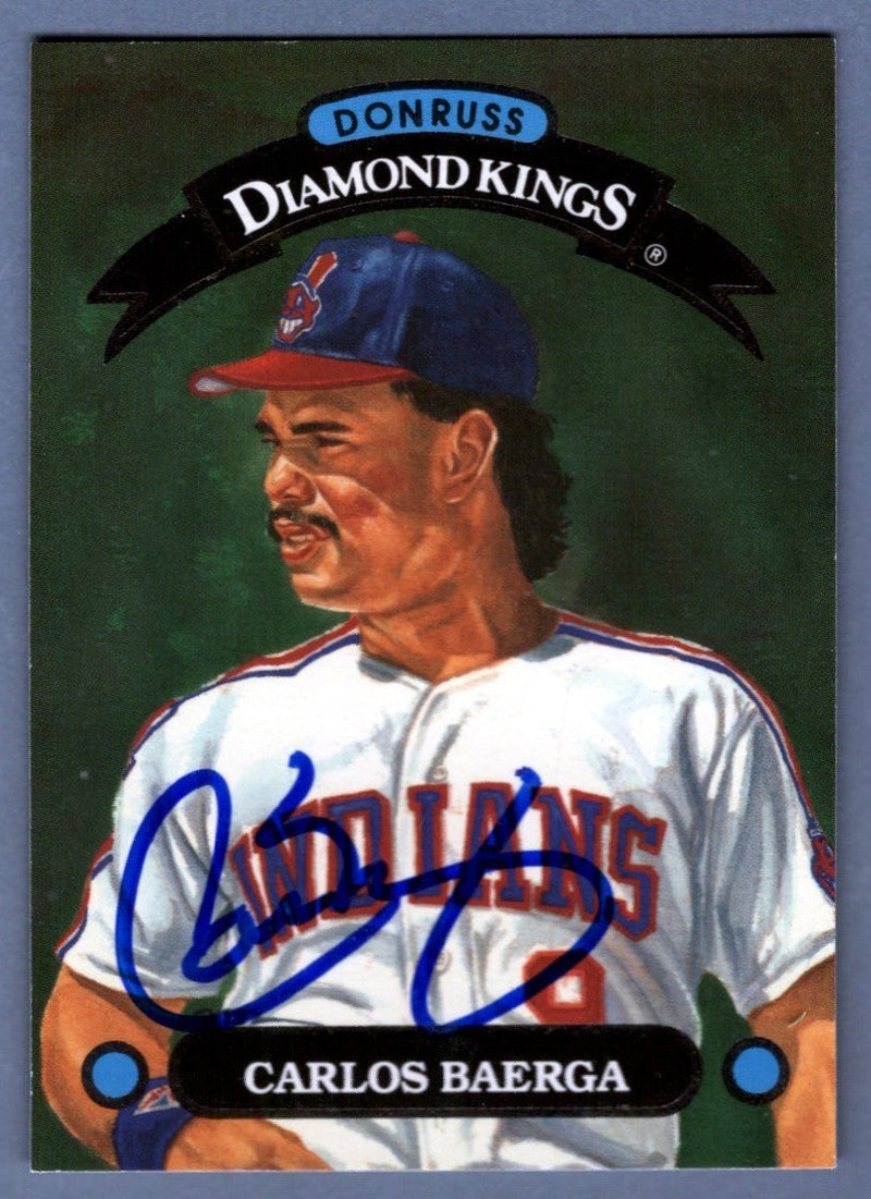 Carlos Baerga Signed 1992 Donruss Diamond Kings #DK-13 LSCM COA Cleveland