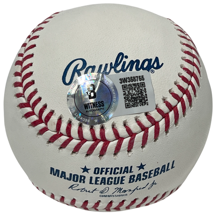 Vince Coleman Signed ROMLB Baseball w/ 1985 NL ROY Beckett Witness BAS COA