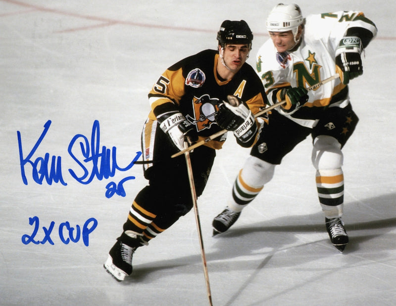 Kevin Stevens Signed Pittsburgh Penguins 8x10 Photo w/ 2x Cup LSCM COA #4