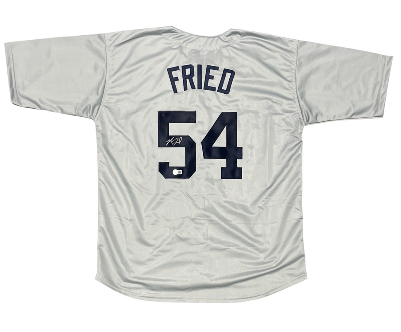Max Fried Signed New York Yankees Custom Jersey Beckett Witness BAS COA