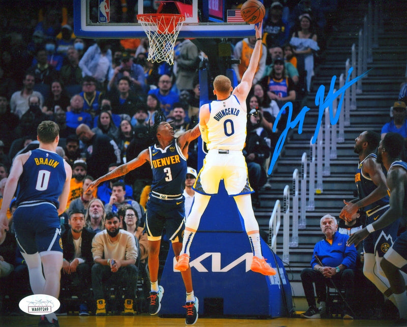 Donte DiVincenzo Signed Golden State Warriors 8x10 Photo JSA Witness COA #7