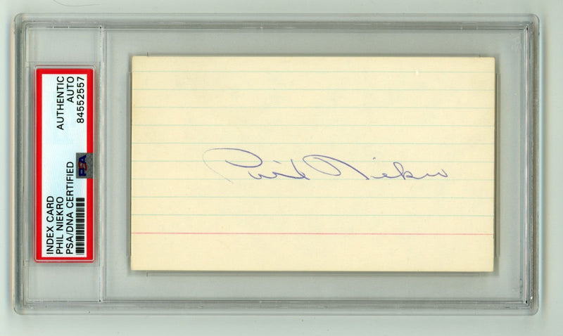 Phil Niekro Signed Autographed 3x5 Index Card Cut PSA Authentic Auto Braves HOF