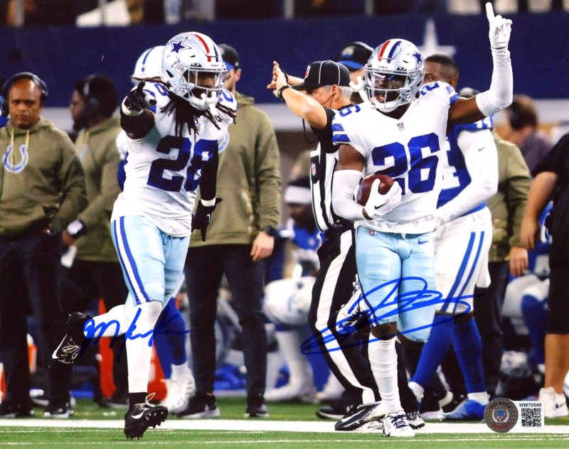 Malik Hooker & DaRon Bland Dual Signed 8x10 Photo Beckett Witness BAS COA #1