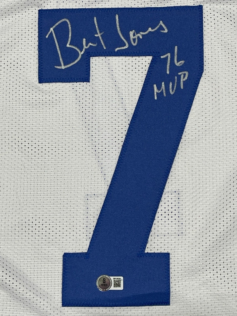 Bert Jones Signed Indianapolis Colts Custom Jersey w/ 76 MVP Beckett Wit BAS COA