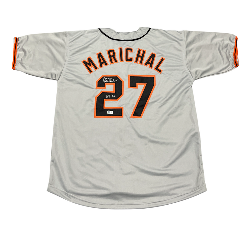 Juan Marichal Signed Giants Custom Grey Jersey w/ HOF 83 Beckett Wit BAS COA
