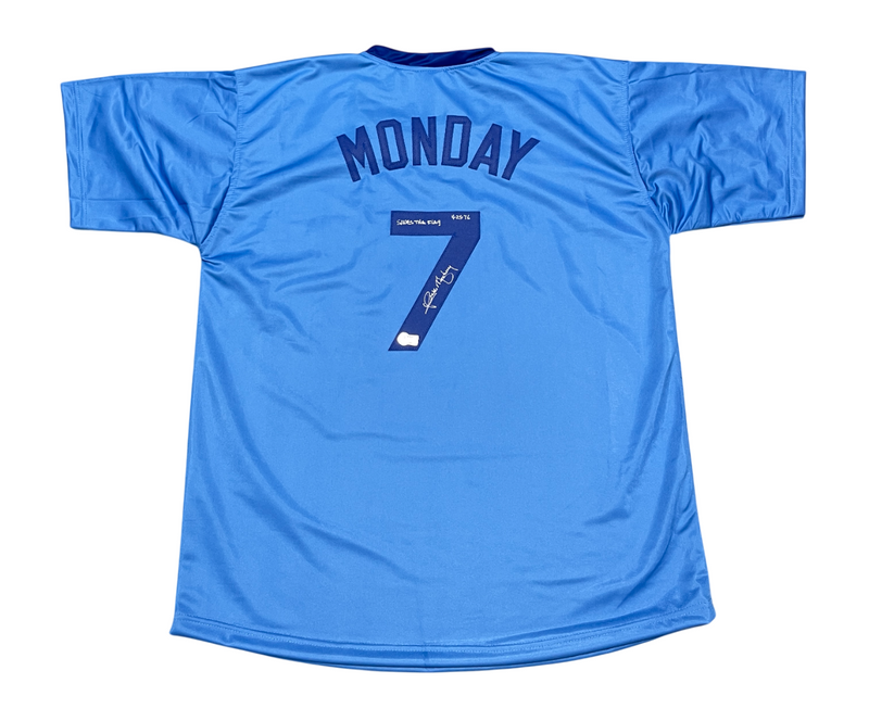 Rick Monday Signed Auto Cubs Custom Jersey w/ Save the Flag Beckett BAS COA