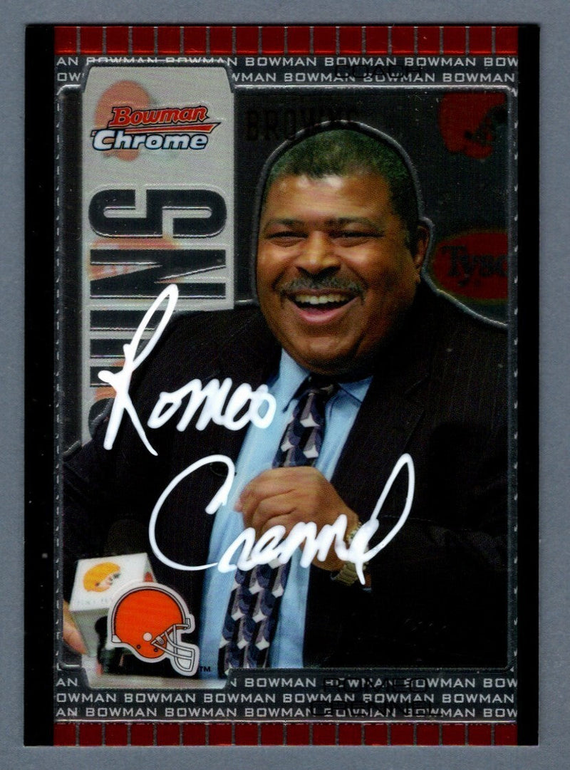 Romeo Crennel Signed 2005 Bowman Chrome Football RC 57 LSCM COA Cleveland Browns