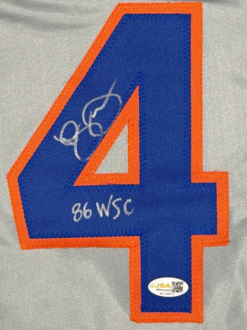 Roger McDowell Signed New York Mets Custom Jersey w/ 86 WSC JSA Witness COA
