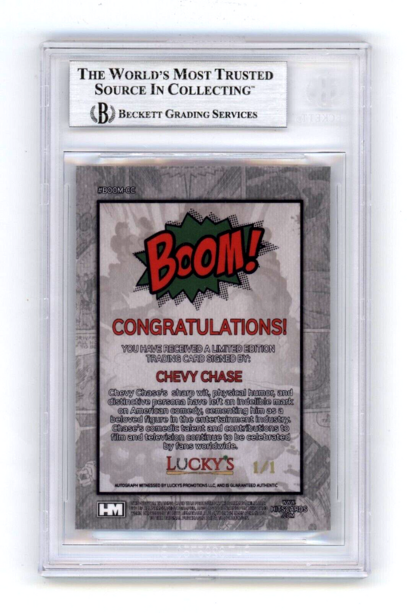 Chevy Chase 2024 Hits Memorabilia BOOM Super #1/1 Signed BGS BAS Auto X-Mas