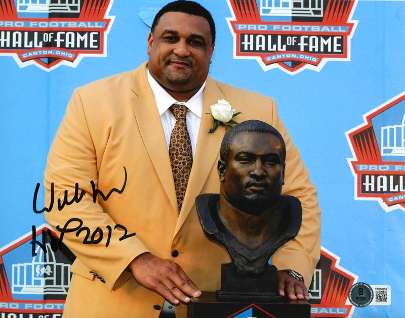 Willie Roaf Signed New Orleans Saints 8x10 Photo w/ HOF 2012 Beckett Wit BAS COA