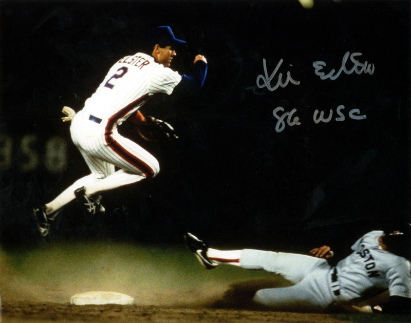 Kevin Elster Signed Autographed New York Mets 8x10 Photo w/ 86 WSC LSCM COA #3