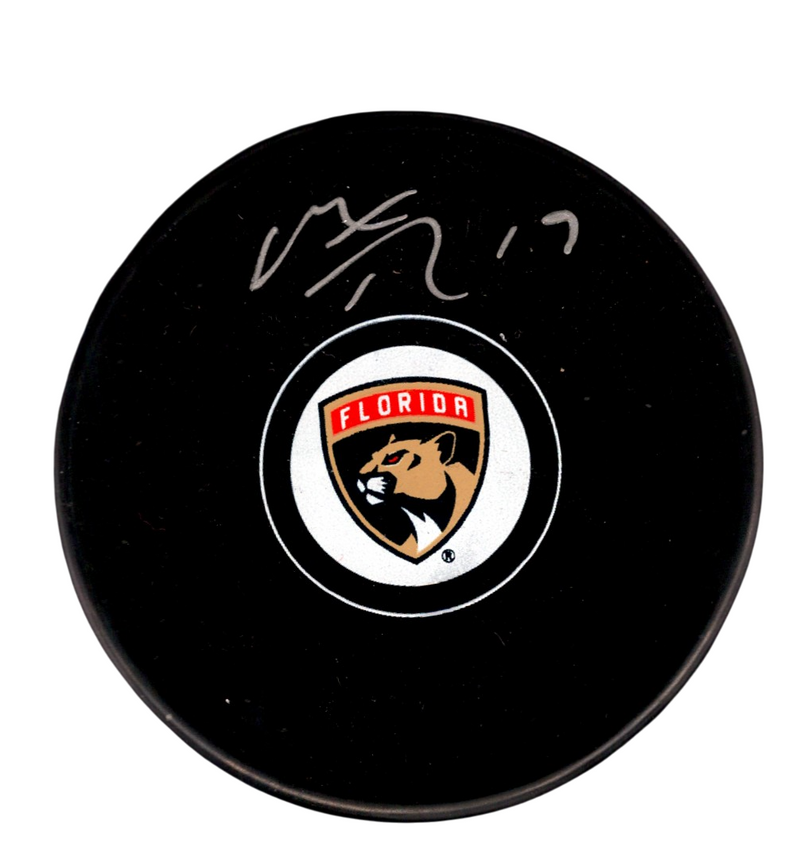 Matthew Tkachuk Signed Autographed Florida Panthers Logo Puck JSA COA