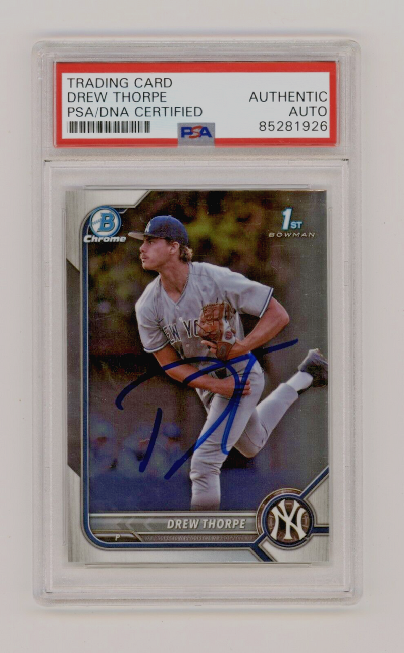 Drew Thorpe 2022 Bowman Chrome Draft #BDC-25 1st Rookie RC Signed PSA Auto