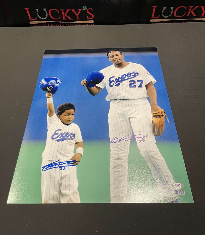 Vladimir Guerrero Jr & Sr Dual Signed Auto 16x20 Photo PSA COA USA SM COA RARE