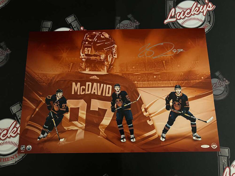 Connor McDavid Signed 16x24 Photo "New Look" Upper Deck UDA COA Oilers