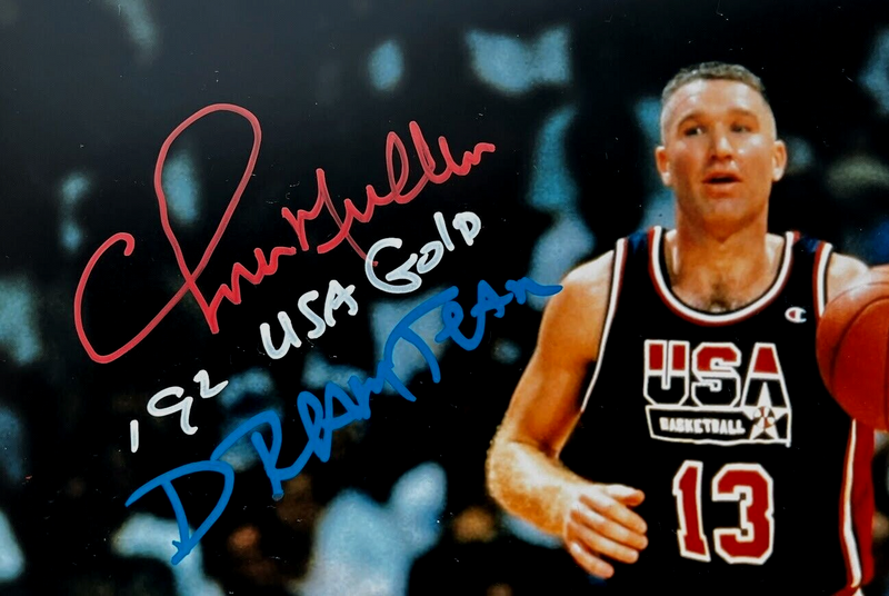 Chris Mullin Signed USA Dream Team 11x14 Photo w 2 Insc LE #/13 BAS COA RWB