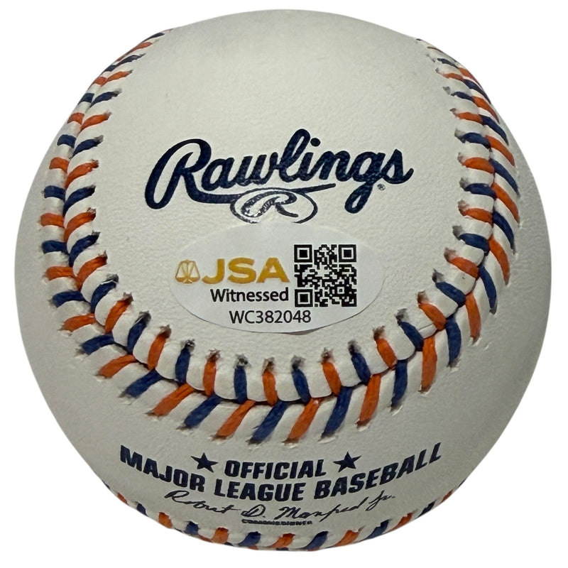 Jett Williams Signed Mets Logo Baseball w/ 2022 1st Rd Pick JSA Witness COA