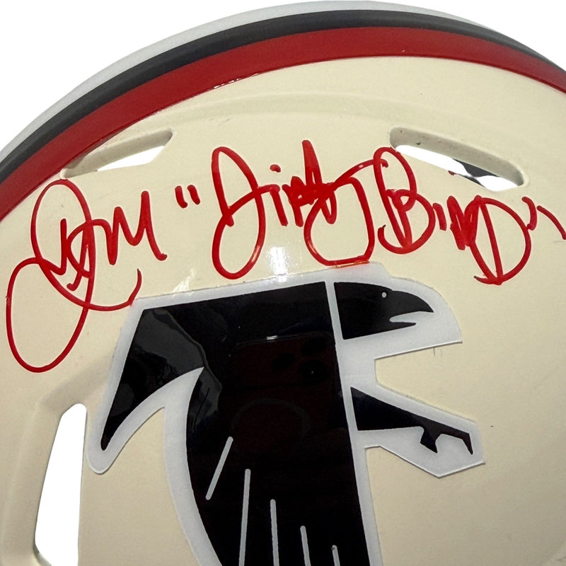 Jamal Anderson Signed Falcons Retro Mini Helmet w/ Dirty Bird JSA Witness COA
