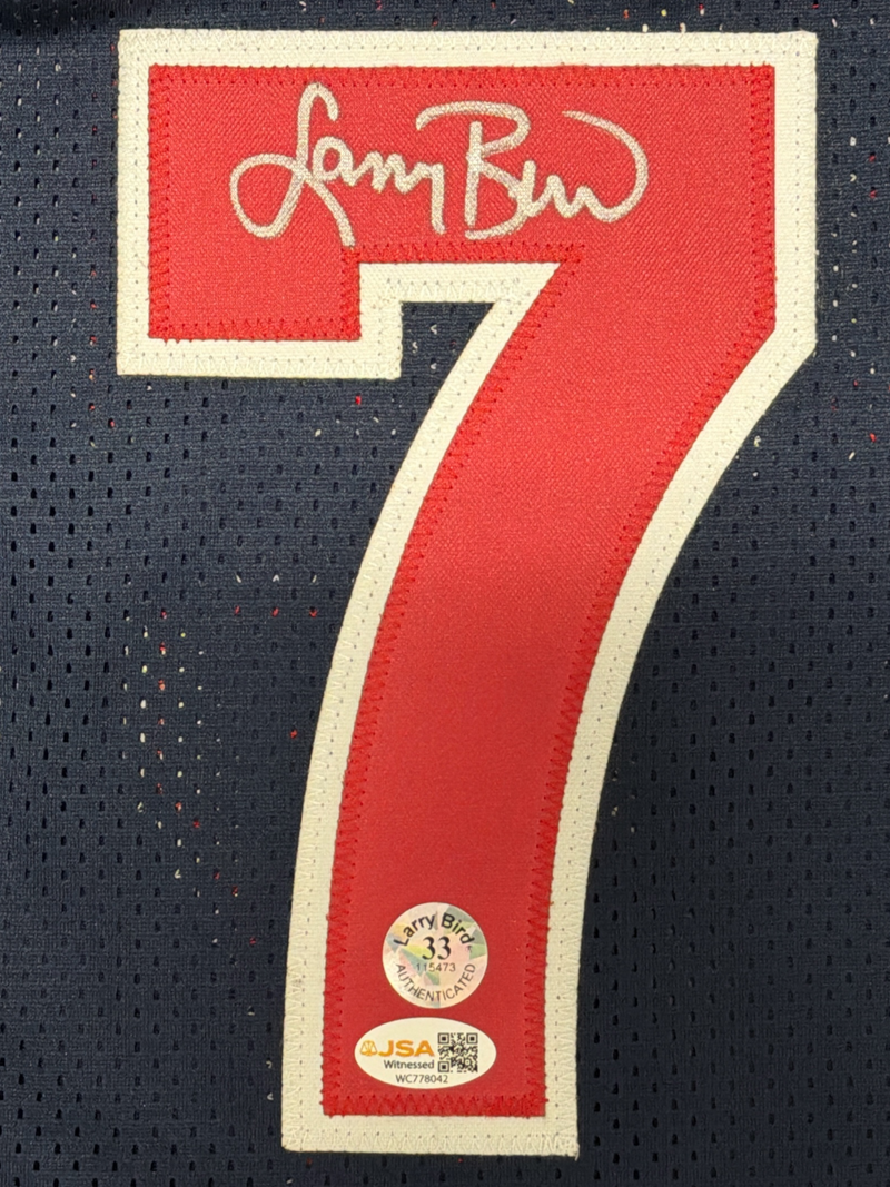 Larry Bird Signed Dream Team USA Custom Jersey JSA Witness COA + Bird Holo