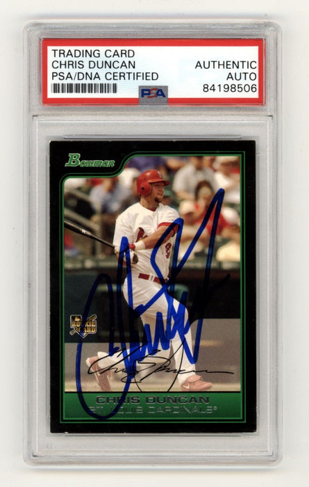 Chris Duncan 2006 Bowman #BDP9 Rookie RC Signed PSA Authentic Auto Cardinals