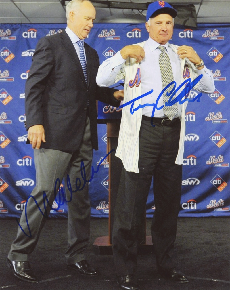Sandy Alderson & Terry Collins Dual Signed Autographed Mets 8x10 Photo LSCM COA