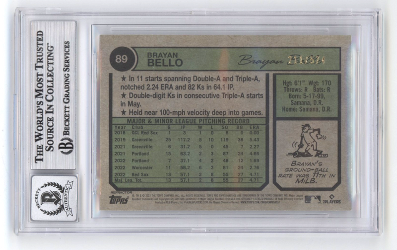 Brayan Bello 2023 Topps Heritage Chrome Silver Refractor Signed RC #/574 BGS 10