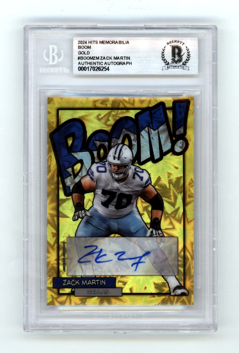 Zack Martin 2024 Hits Memorabilia BOOM Gold #/10 Signed BGS BAS Auto Cowboys