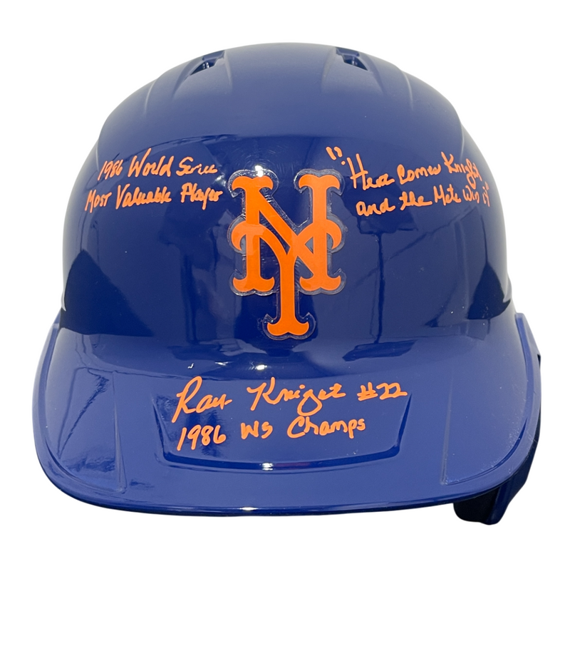 Ray Knight Signed Auto Mets Full Size Batting Helmet w Multi Ins Beckett BAS COA