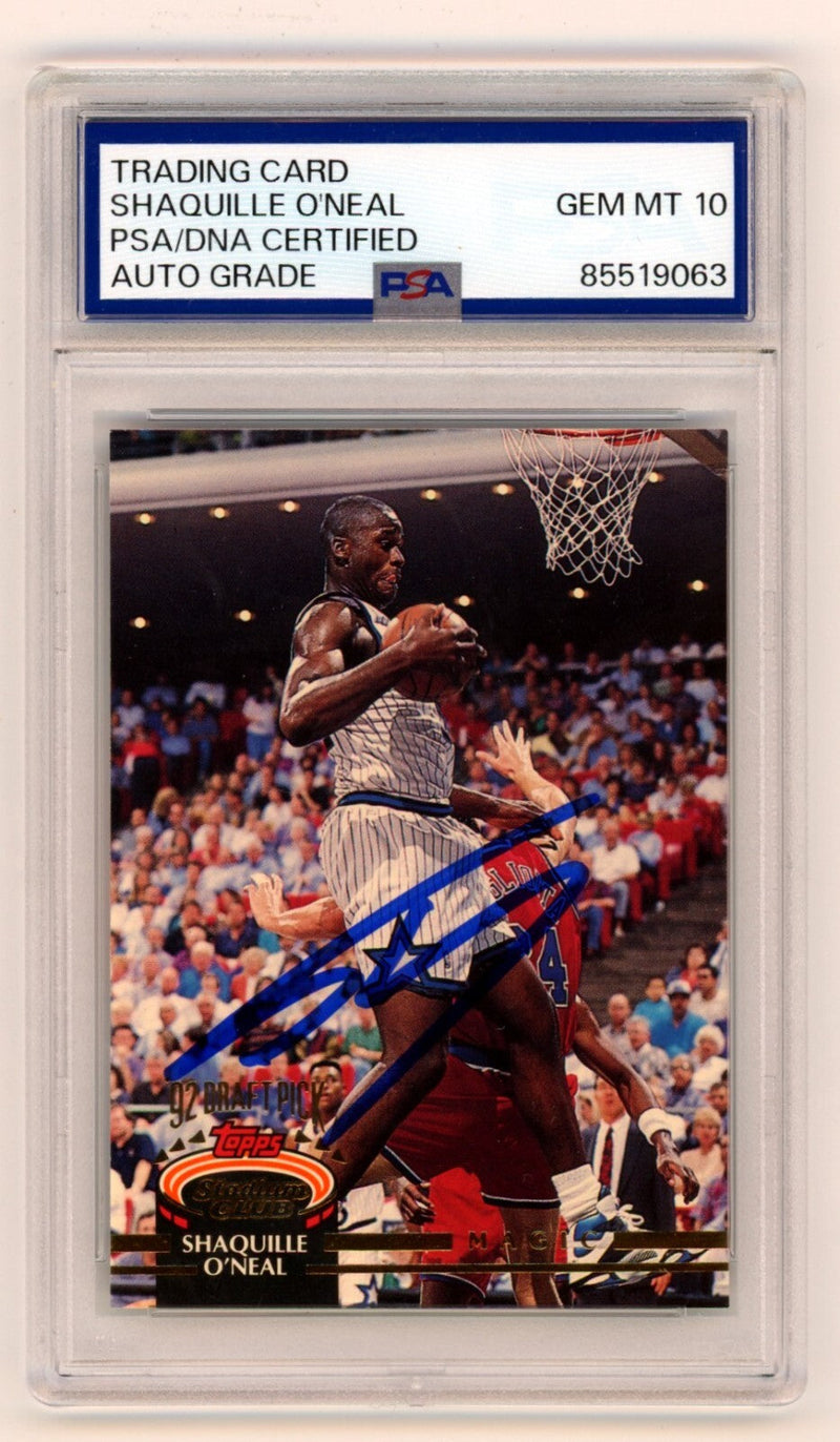 Shaquille O'Neal 1992-93 Topps Stadium Club #247 RC Signed PSA 10 Auto Shaq