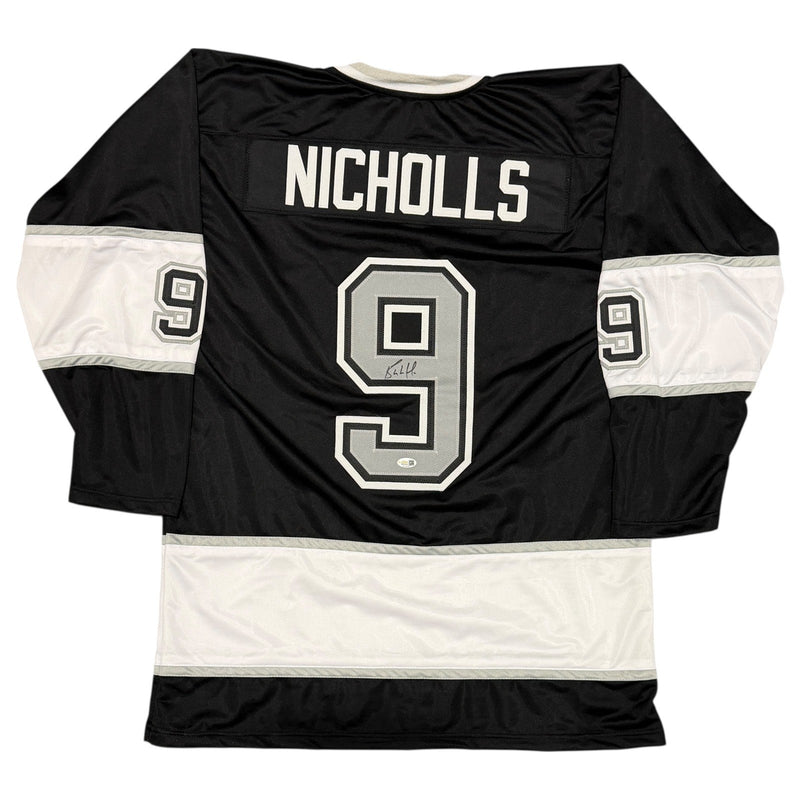 Bernie Nicholls Signed Autographed LA Kings Black Custom Jersey JSA Witness COA