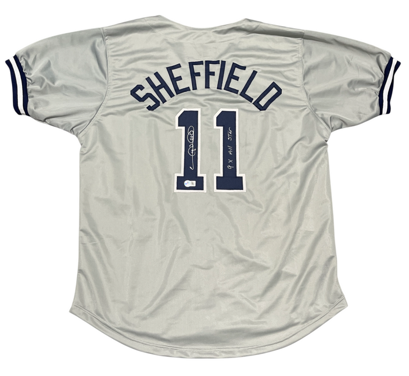 Gary Sheffield Signed Yankees Custom Jersey w/ 9x All Star Beckett Wit BAS COA