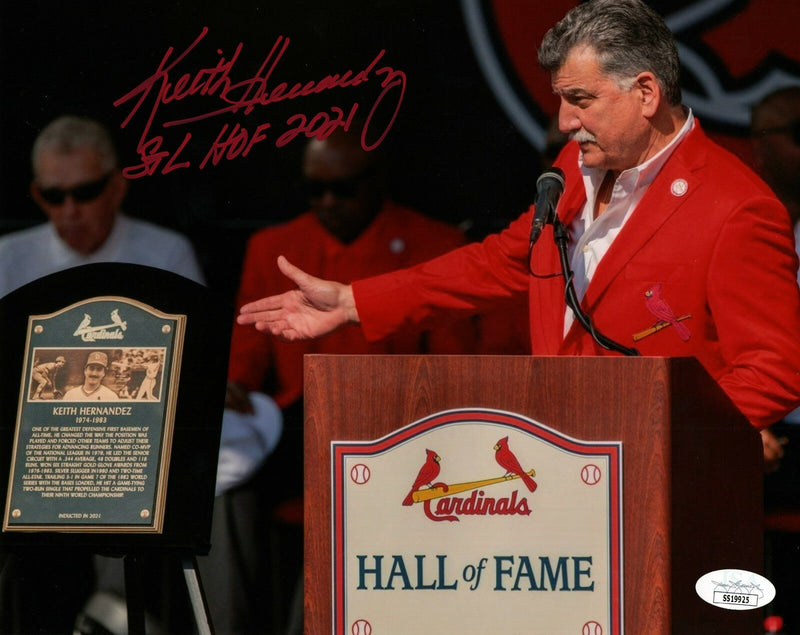 Keith Hernandez Signed St. Louis Cardinals 8x10 Photo w/ 2021 STL HOF JSA COA