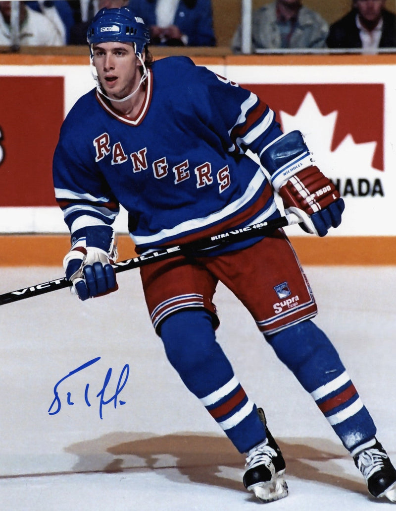 Bernie Nicholls Signed Autographed New York Rangers 8x10 Photo LSCM COA