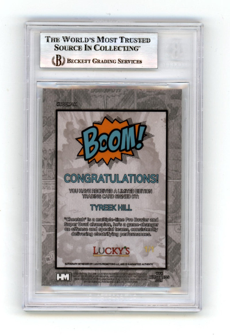Tyreek Hill 2024 Hits Memorabilia BOOM Super #1/1 Signed BGS BAS Auto Dolphins
