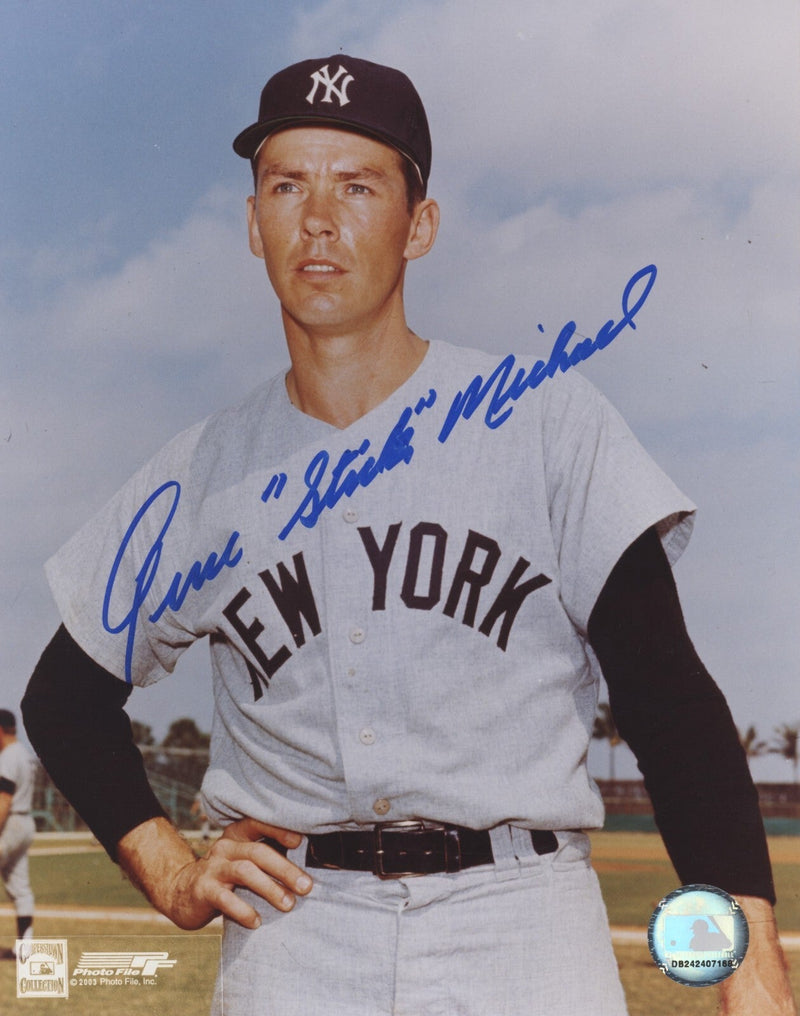 Gene "Stick" Michael Signed Autographed Yankees 8x10 Photo file LSCM COA