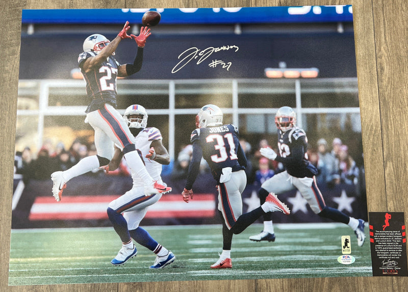 JC Jackson Signed Auto 16x20 Photo PSA ITP COA New England Patriots NAVY INT