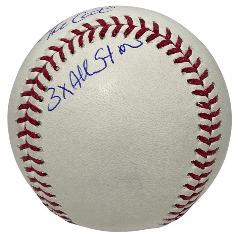 Felix Millan Signed Autographed ROMLB Baseball w/ 3x Ins Beckett Witness BAS COA