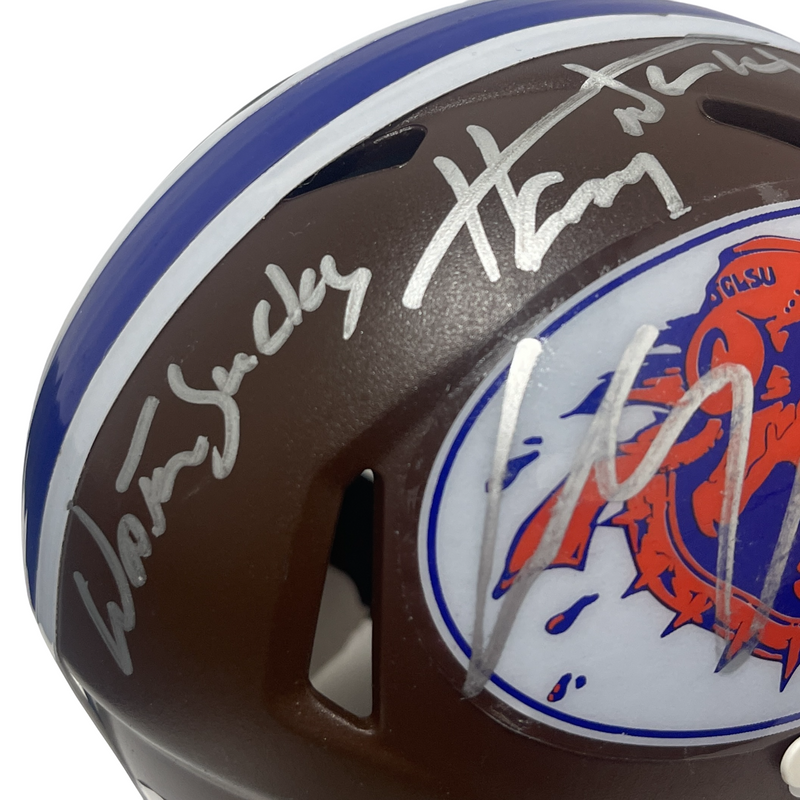Adam Sandler & Henry Winkler Dual Signed Waterboy Mini Helmet w/ 2 Insc JSA COA