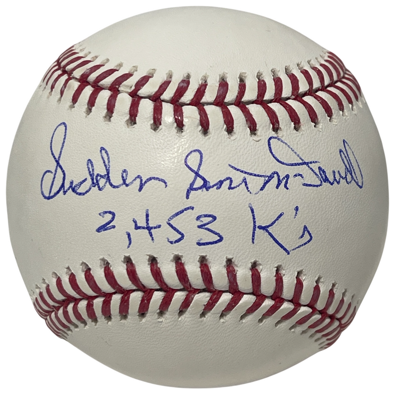 Sam McDowell Signed ROMLB Baseball w/ Sudden 2453 K Beckett Witness BAS COA