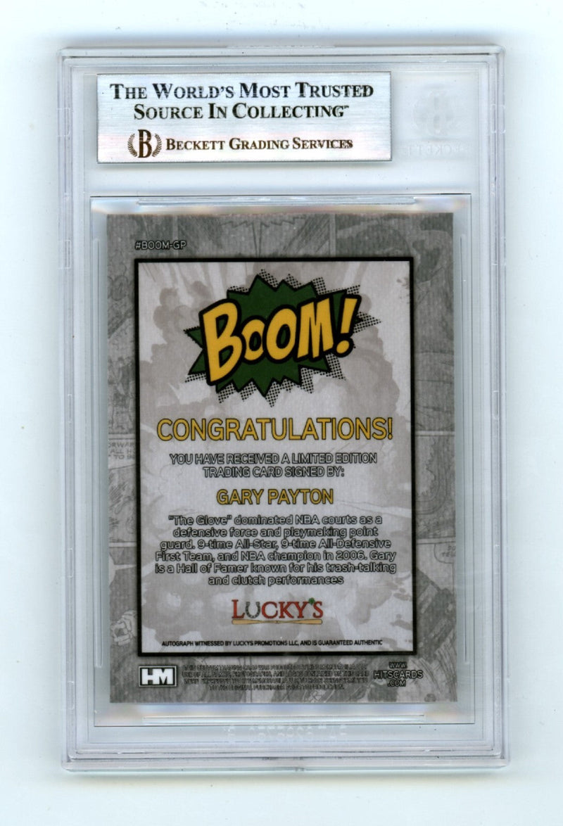 Gary Payton 2024 Hits Memorabilia BOOM Silver Signed BGS BAS Auto Sonics