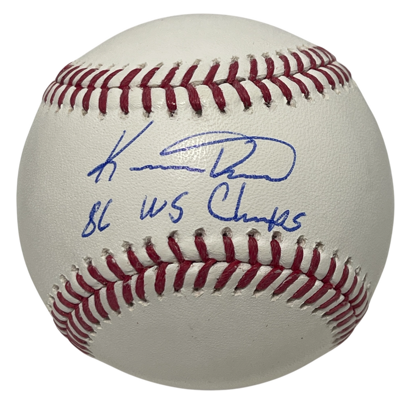 Kevin Mitchell Signed ROMLB Baseball w/ 86 WS Champ Beckett Witness BAS COA