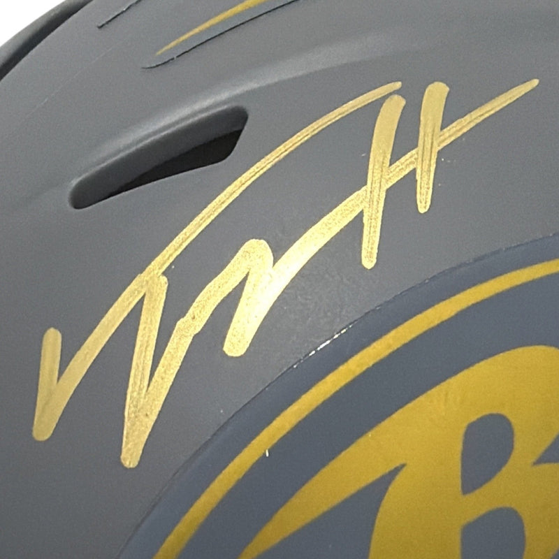 Trey Hendrickson Signed Baltimore Ravens Slate Mini Helmet JSA Witness COA