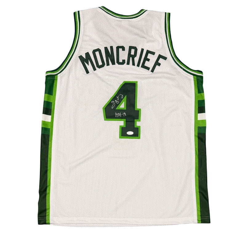 Sidney Moncrief Signed Milwaukee Bucks Custom Jersey w/ HOF 19 JSA Witness COA
