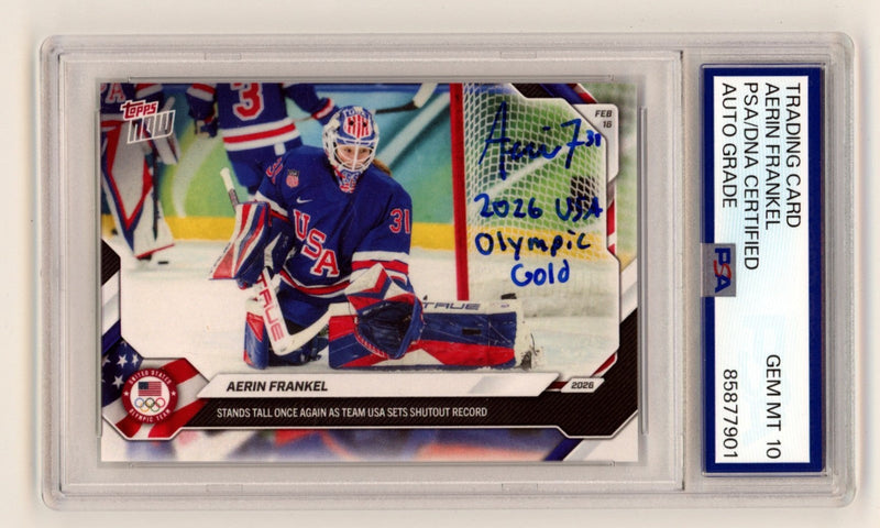 Aerin Frankel 2026 Topps Now 12 Signed Auto w/ 2026 USA Olympic Gold PSA 10 Auto