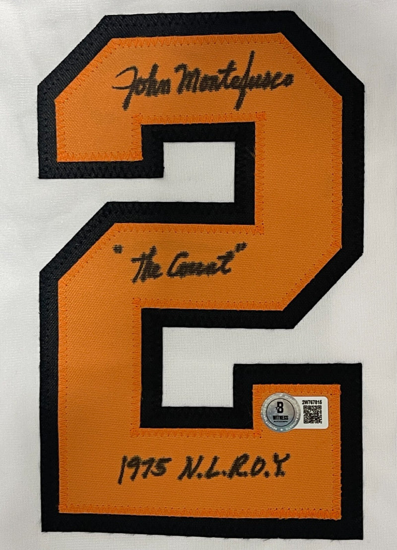 John Montefusco Signed SF Giants Custom Jersey w/ 2 Insc ROY Beckett Wit BAS COA