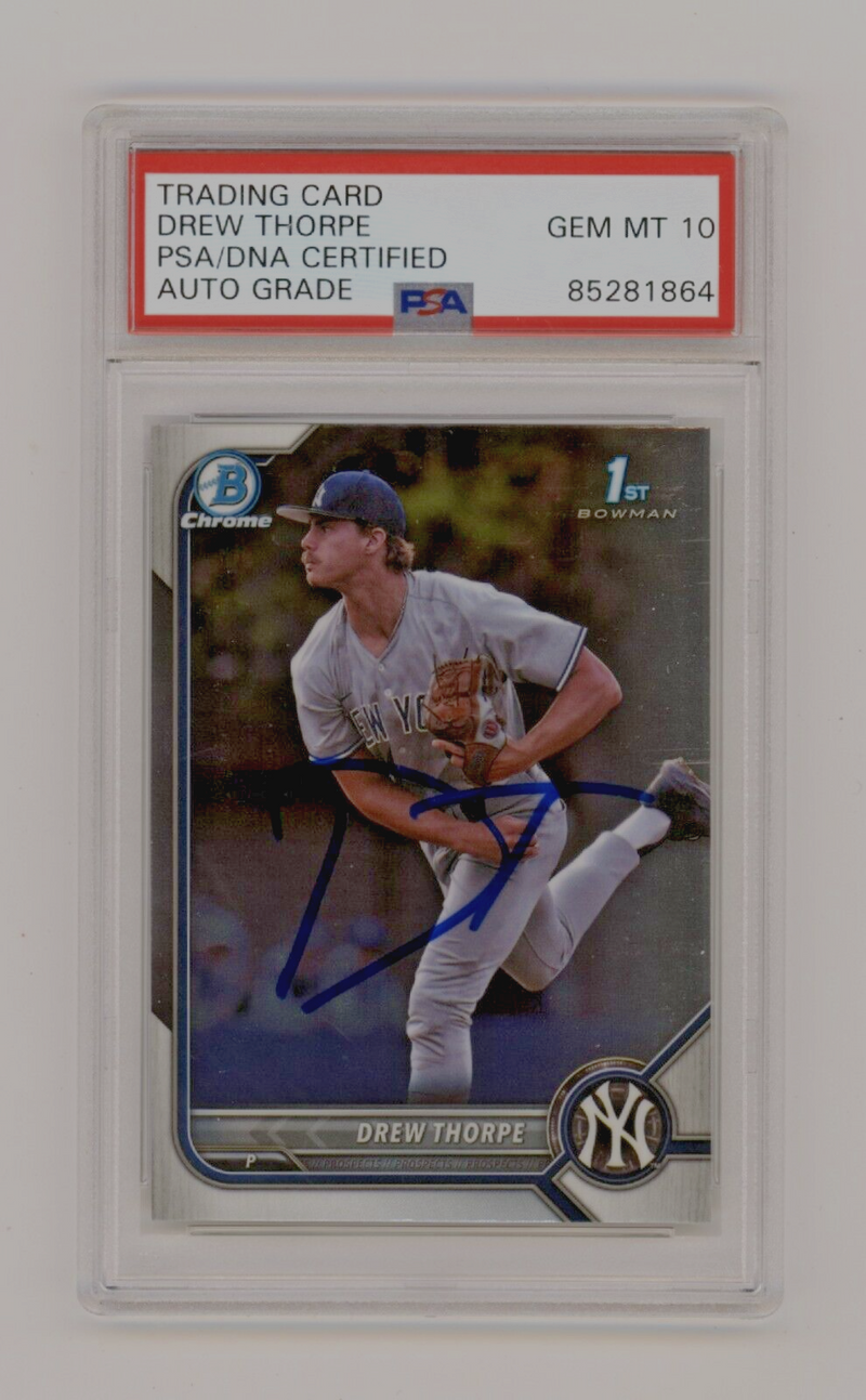 Drew Thorpe 2022 Bowman Chrome Draft #BDC-25 1st Rookie RC Signed PSA 10 Auto