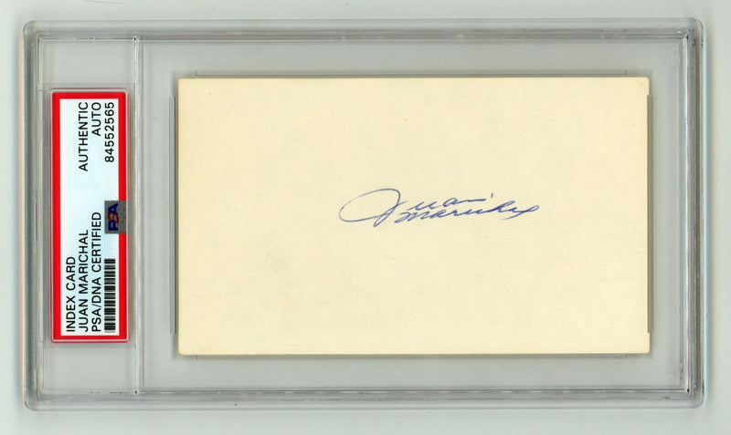 Juan Marichal Signed Autographed 3x5 Index Card Cut PSA Authentic Auto Giants
