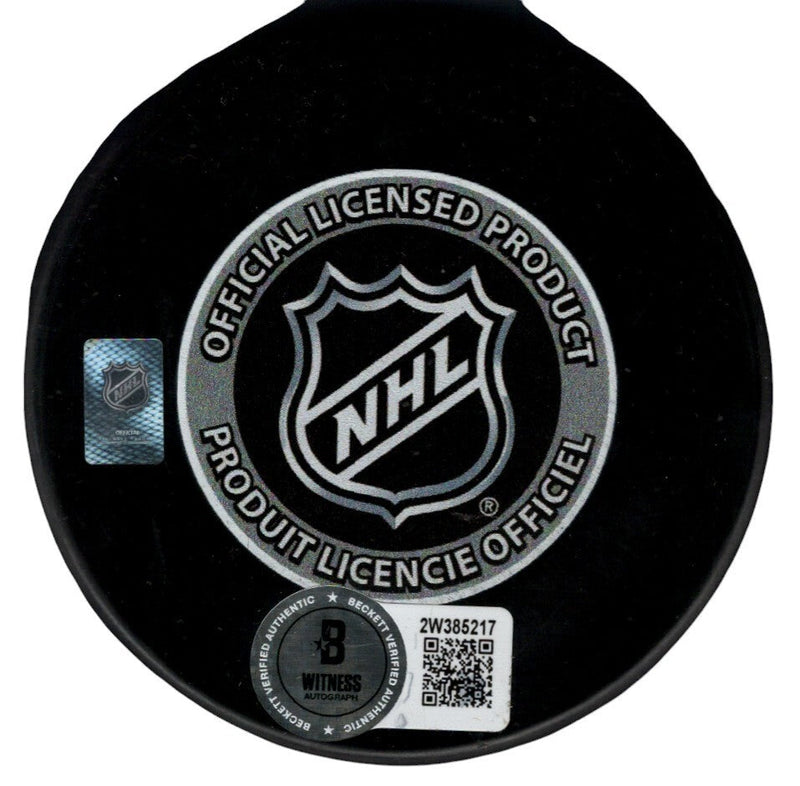 Ed Belfour Signed 1999 Stanley Cup Dallas Stars Puck Beckett Witness BAS COA