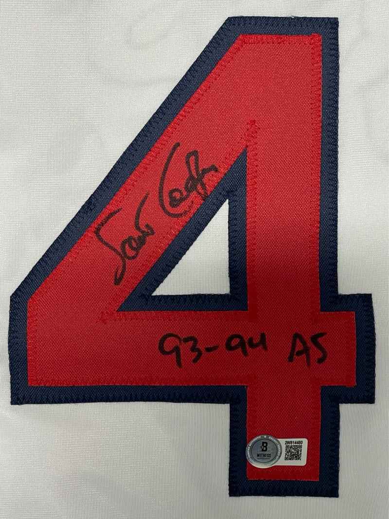 Scott Cooper Signed Boston Red Sox Custom Jersey w/ 93-94 AS Beckett Wit BAS COA